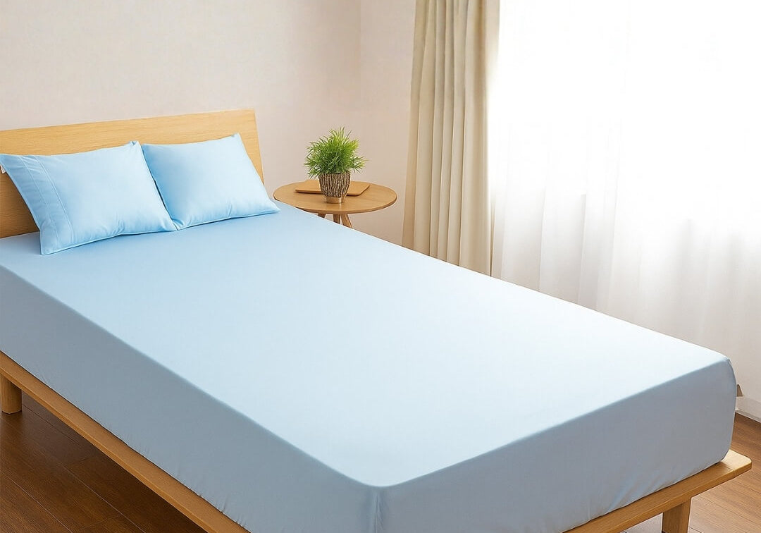 マチ40cm スーピマ超長綿（スーピマコットン）サテン織りボックスシーツ　マチ40ダブル サイズ