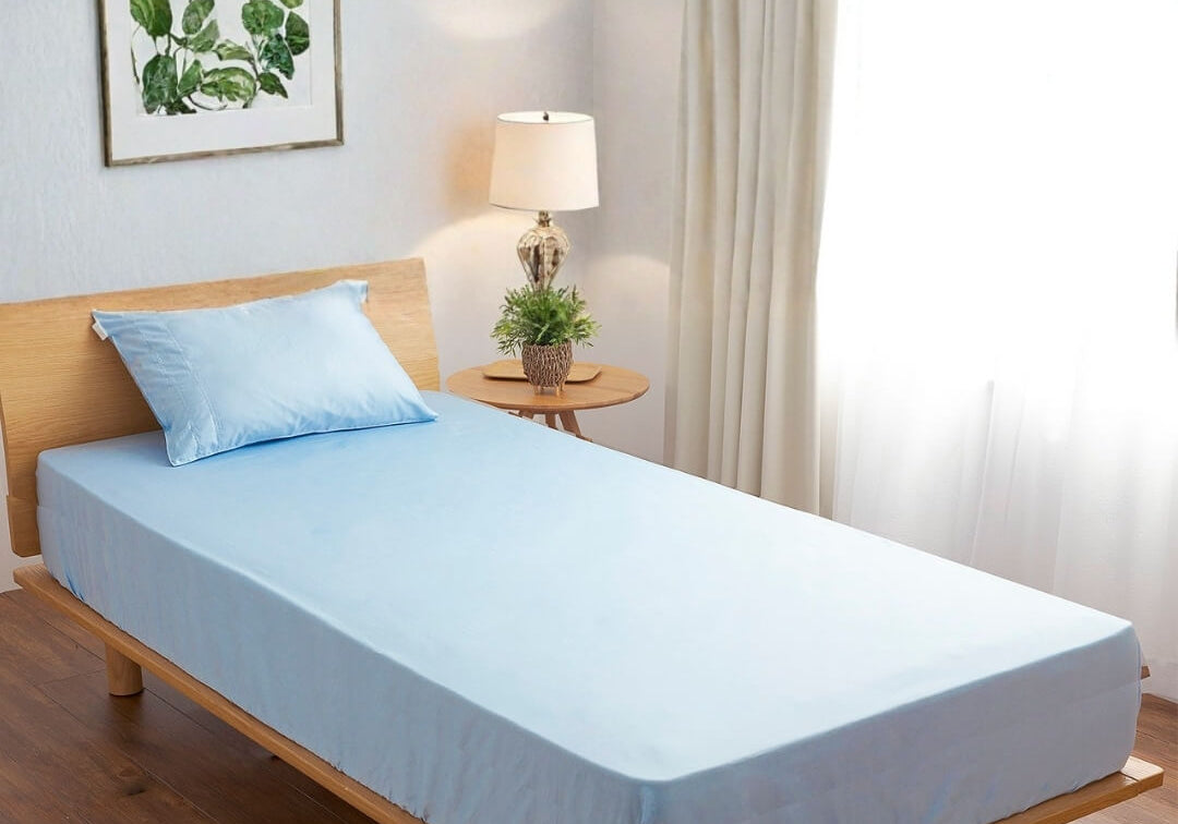 チ40cm スーピマ超長綿（スーピマコットン）サテン織りボックスシーツ　セミダブル 40